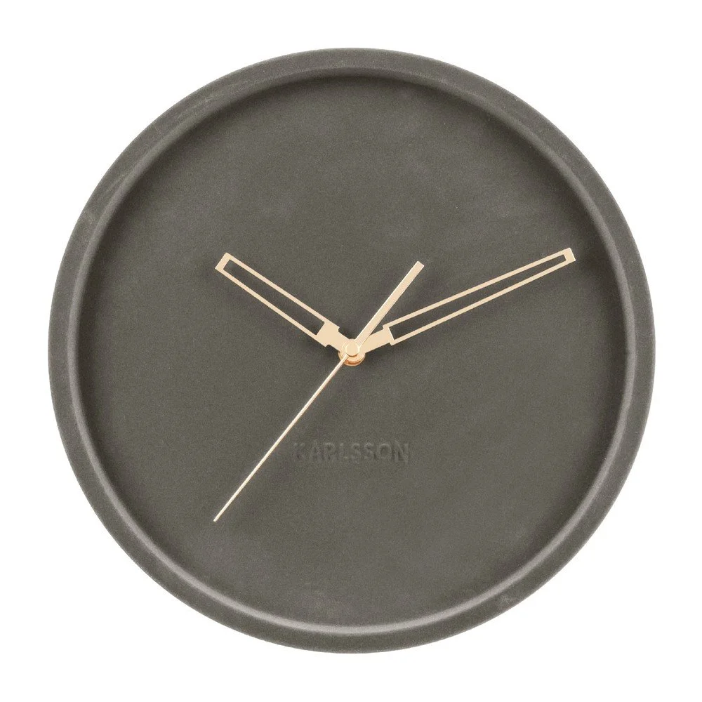 Tmavě šedé sametové nástěnné hodiny Karlsson Lush, ø 30 cm v:1274474