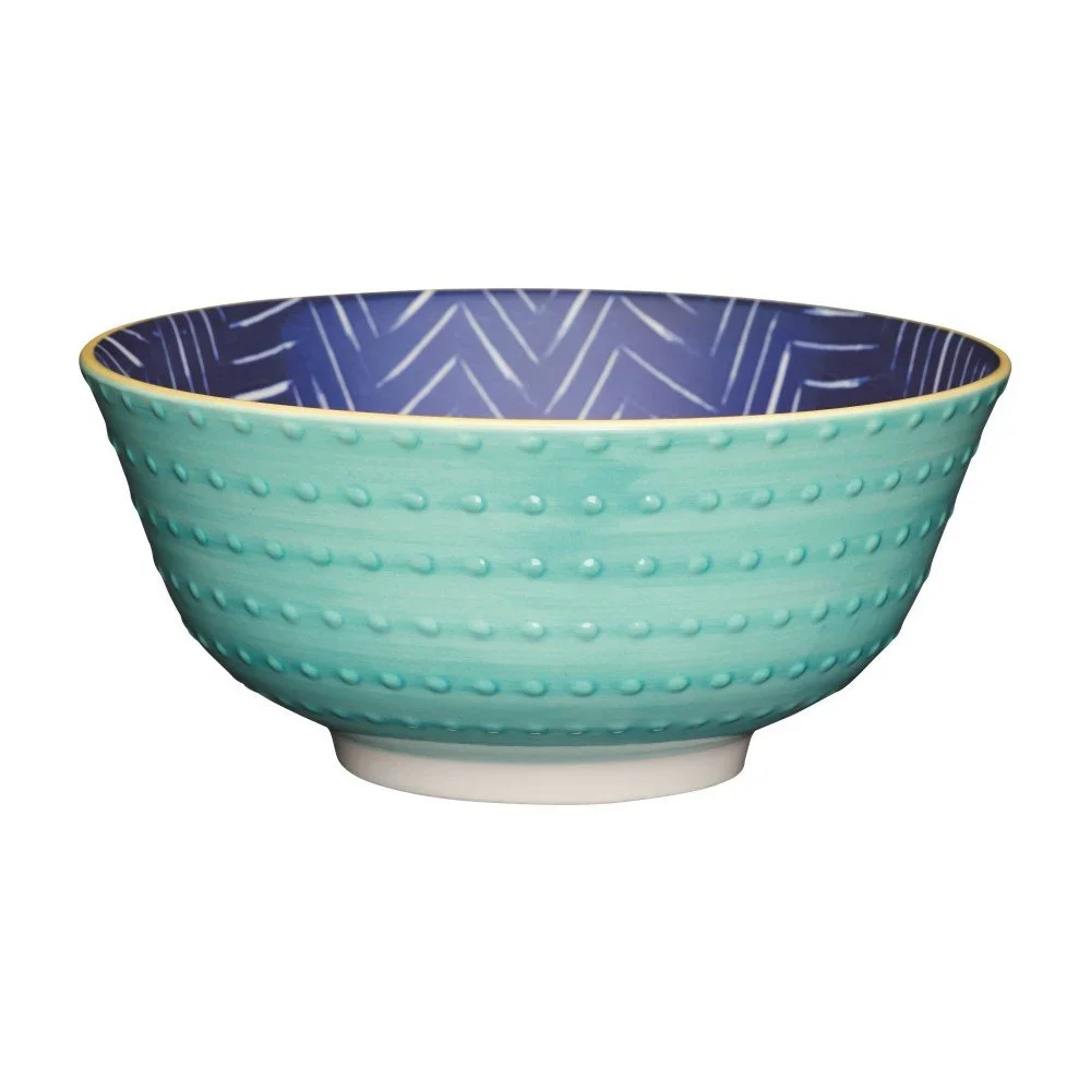 Kameninová miska Kitchen Craft Leafy Indigo, ⌀ 15,5 cm v:997840