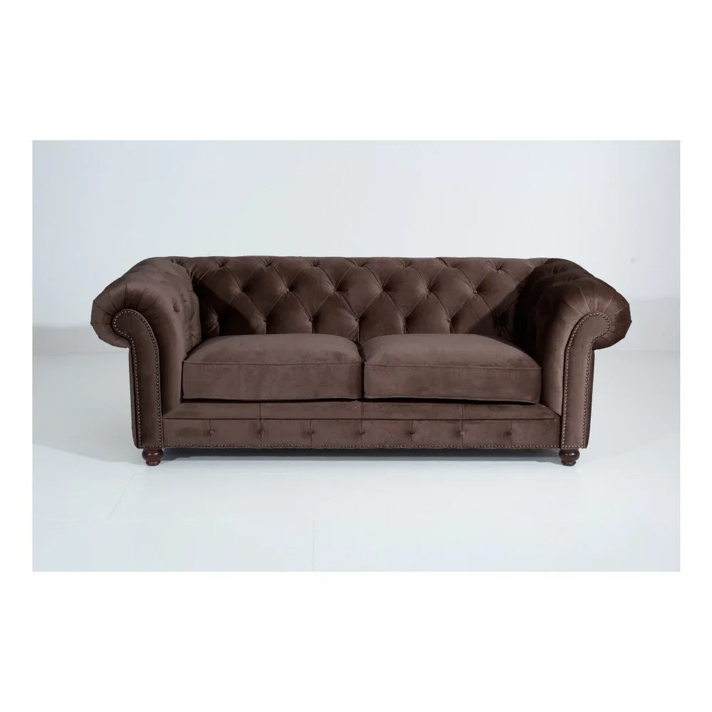 Tmavě hnědá pohovka Max Winzer Orleans Velvet, 216 cm v:909366