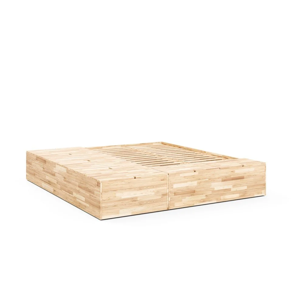 Dvoulůžková postel z borovicového dřeva s úložným prostorem s roštem v přírodní barvě 140x200 cm Basement Bed – Karup Design v:1701740