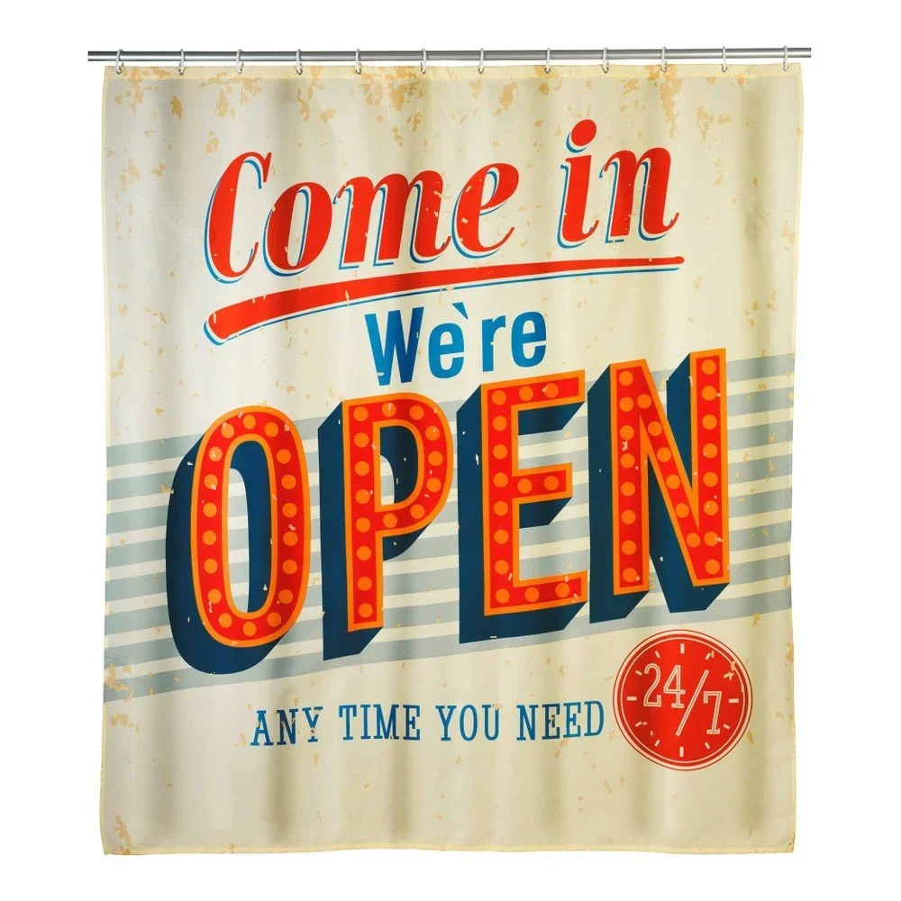 Barevný sprchový závěs Wenko Open, 180 x 200 cm v:1310236