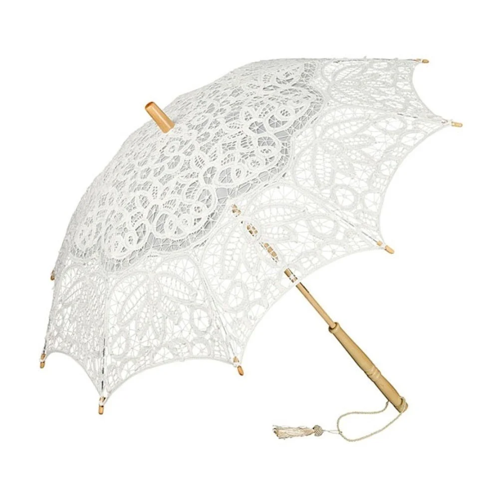 Světle šedý holový deštník Von Lilienfeld Lace Vivienne v:1127548