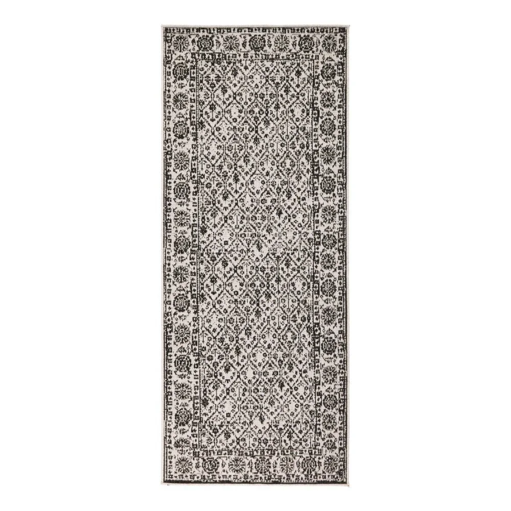 Černo-bílý vzorovaný oboustranný koberec Bougari Curacao, 80 x 350 cm v:978920