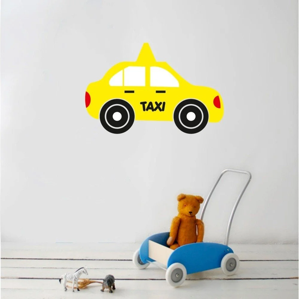 Žlutá nástěnná samolepka Taxi, 38 x 57 cm v:1052838
