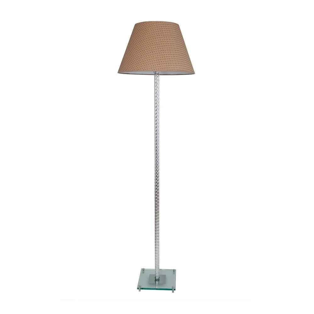 Volně stojící lampa s béžovým stínidlem a stojnou ve stříbrné barvě Dora v:1175284