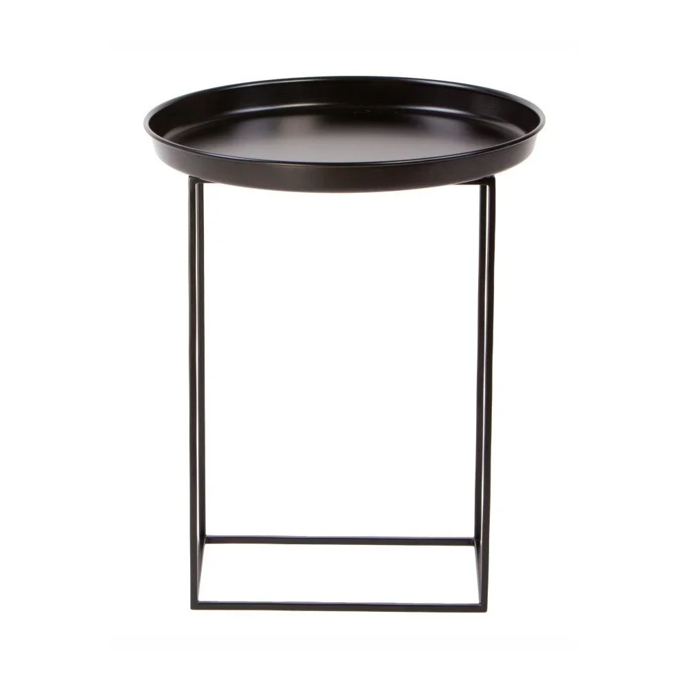 Černý kovový odkládací stolek Nørdifra Ramme, ⌀ 43 cm v:1292942