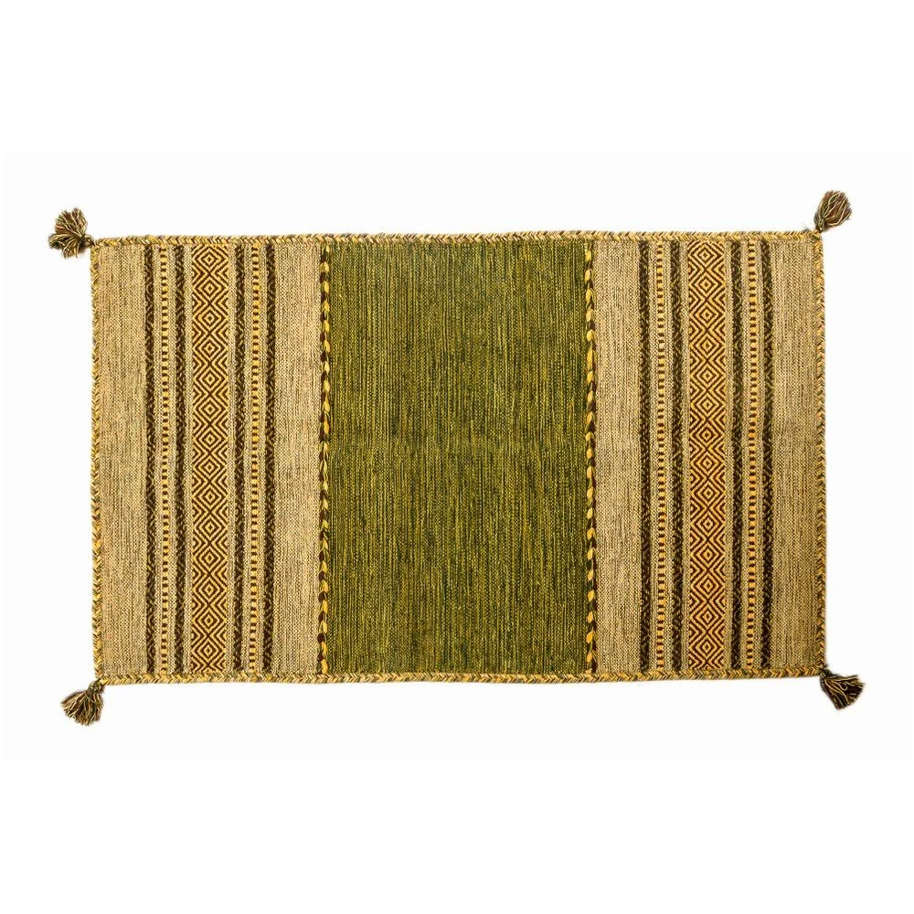 Zelený ručně tkaný koberec Navaei & Co Kilim Tribal 603, 170 x 110 cm v:917294