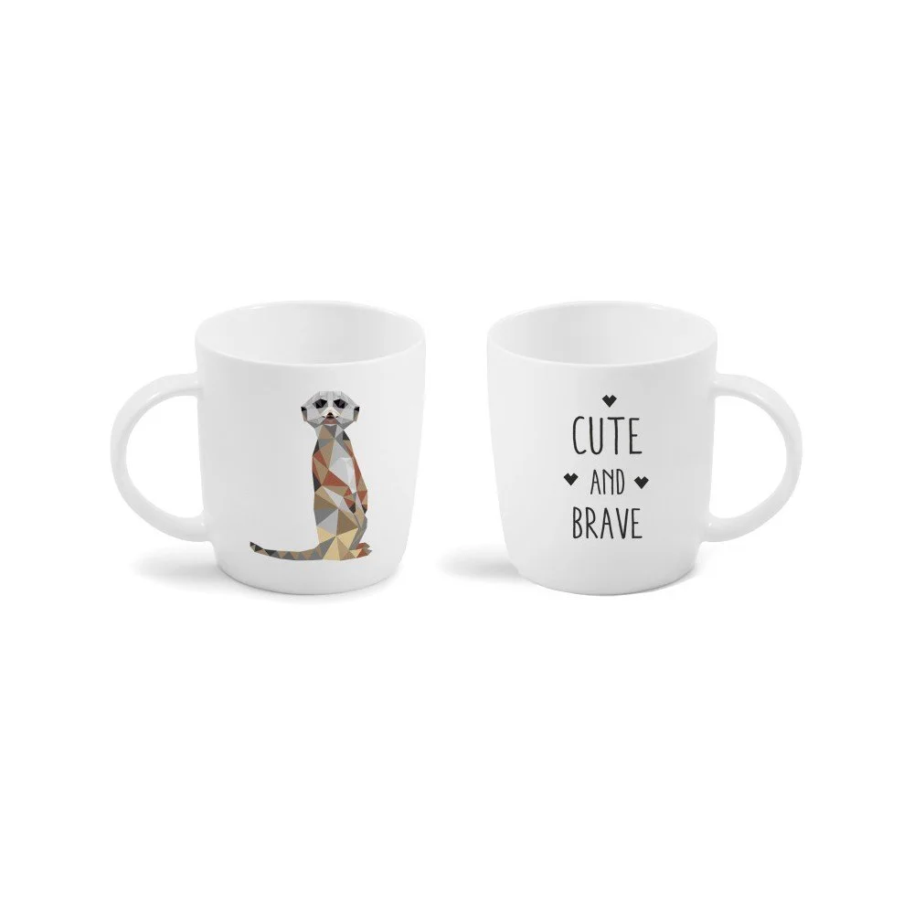 Hrnek z kostního porcelánu s oboustranným potiskem Vialli Design Suricate, 370 ml v:831110
