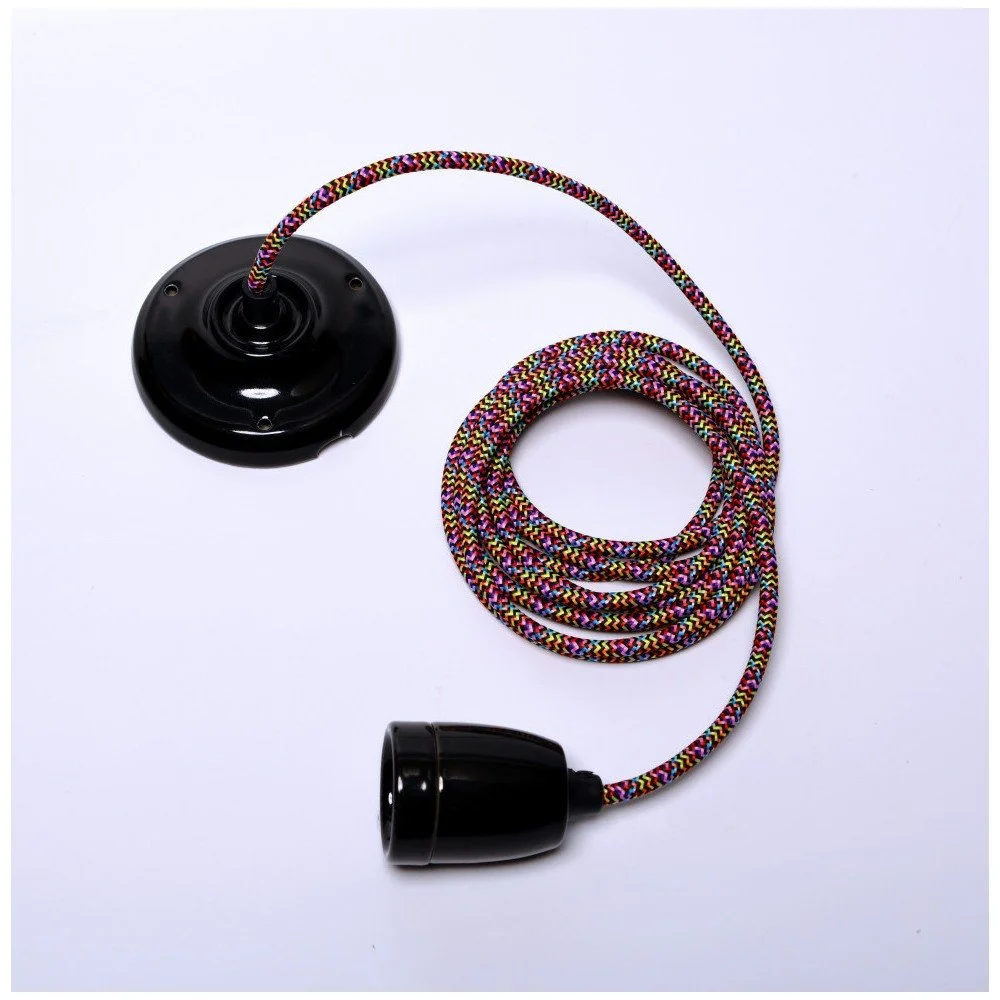 Barevný kabel pro stropní světlo s černou objímkou Filament Style Diamond v:712308