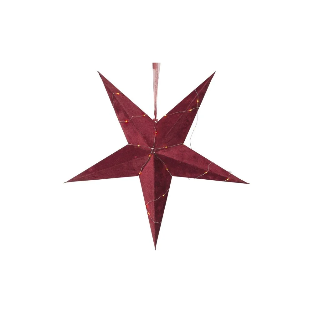 Červená vánoční světelná dekorace Star Trading Velvet, ø 60 cm v:1389241