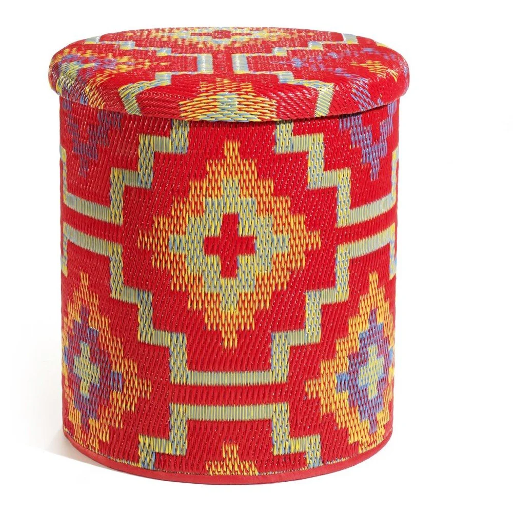 Oranžovo-fialový venkovní puf s úložným prostorem Fab Hab Lhasa Orange & Violet v:1328790