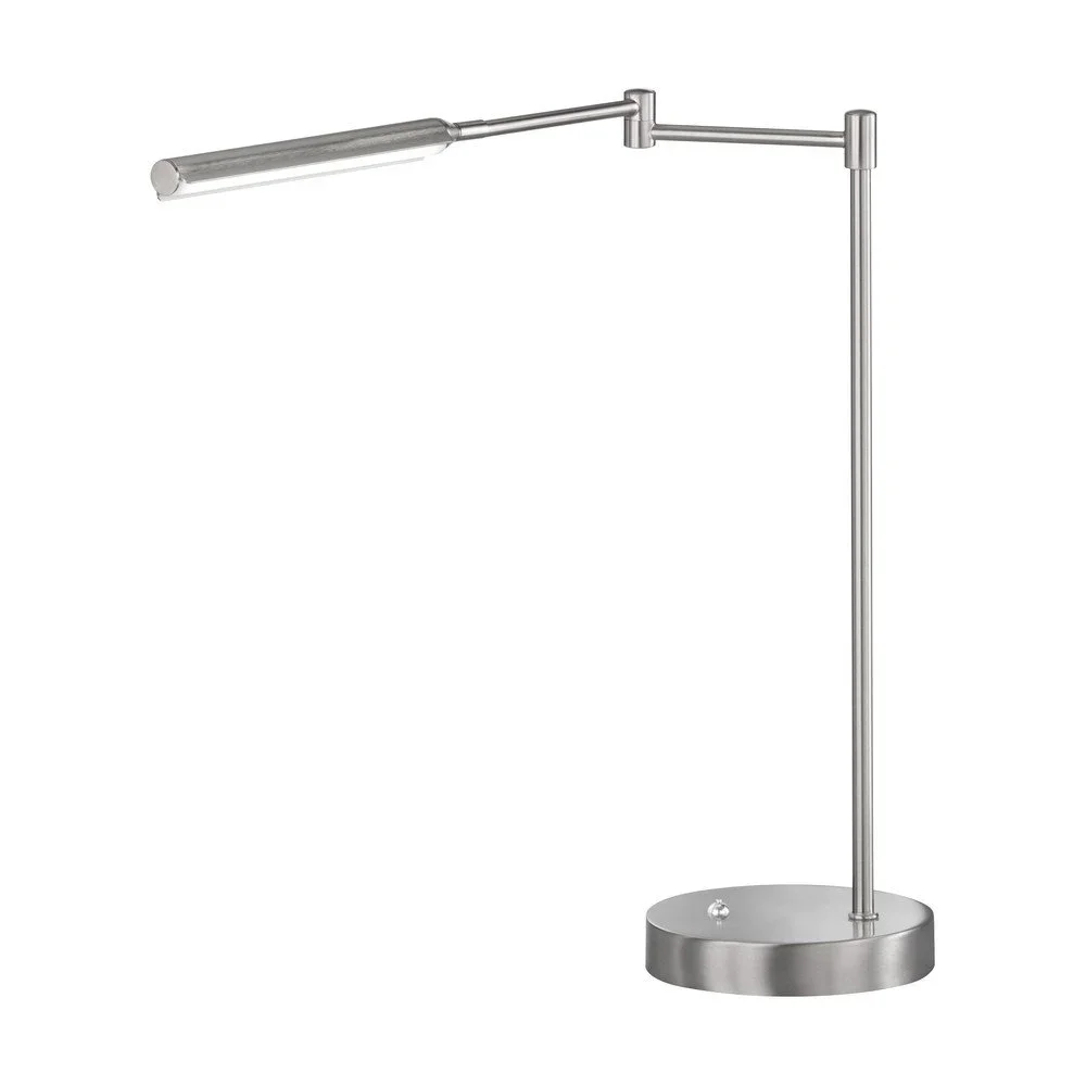 LED stolní lampa ve stříbrné barvě s kovovým stínidlem Nami – Fischer & Honsel v:1386155