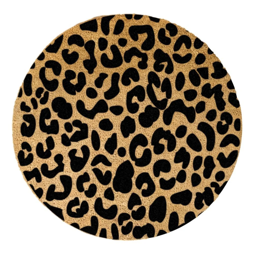 Černá kulatá rohožka z přírodního kokosového vlákna Artsy Doormats Leopard, ⌀ 70 cm v:1329626 Černá kulatá rohožka z přírodního kokosového vlákna Artsy Doormats Leopard, ⌀ 70 cm v:1329626