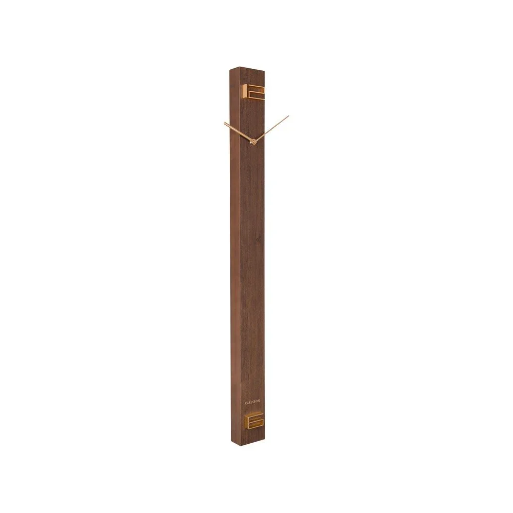 Hnědé dřevěné nástěnné hodiny Karlsson Discreet Long, 7,7 x 90 cm v:1367831