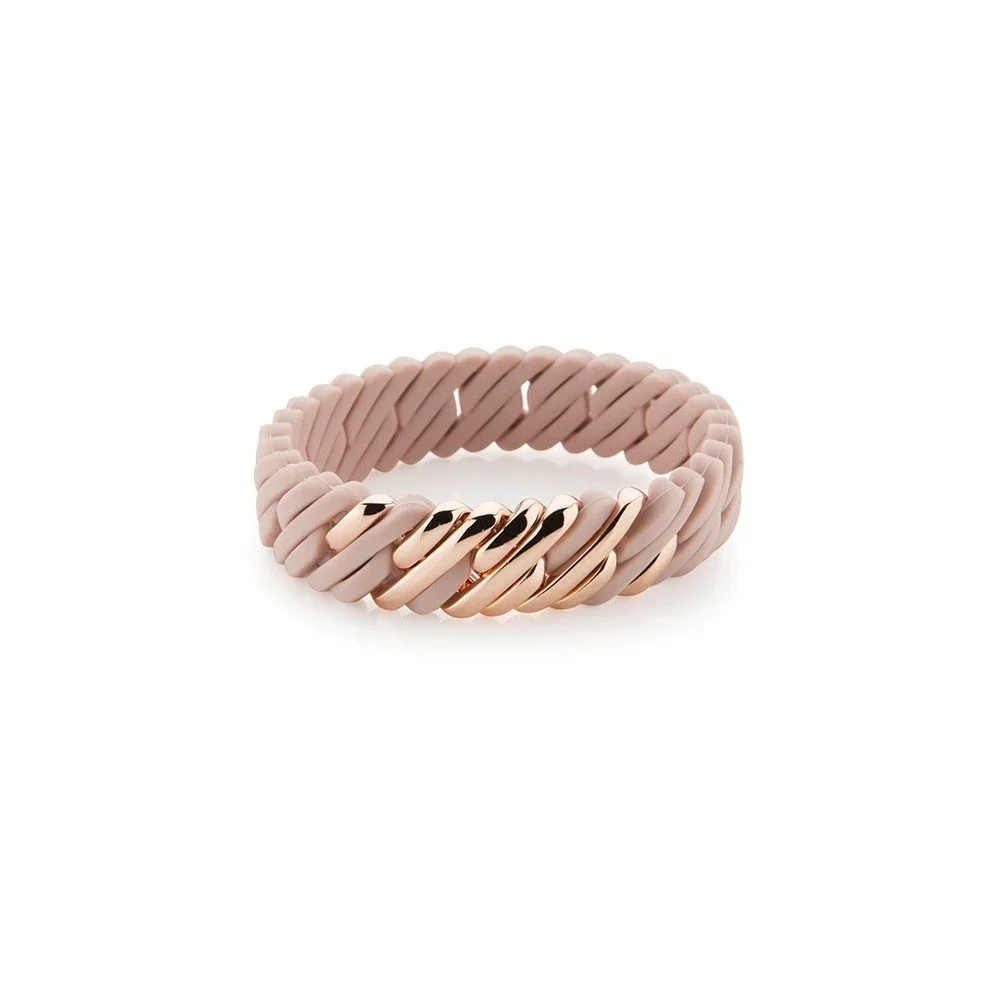Růžový náramek s detaily v růžovozlaté barvě Rubz Pixel Mini, délka 17 cm v:942008