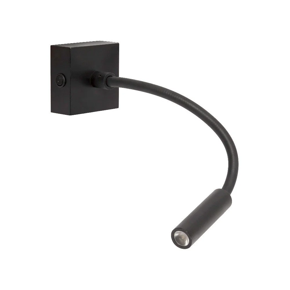 Černá nástěnná lampa s LED světlem ve stříbrné barvě SULION Easy v:1201034