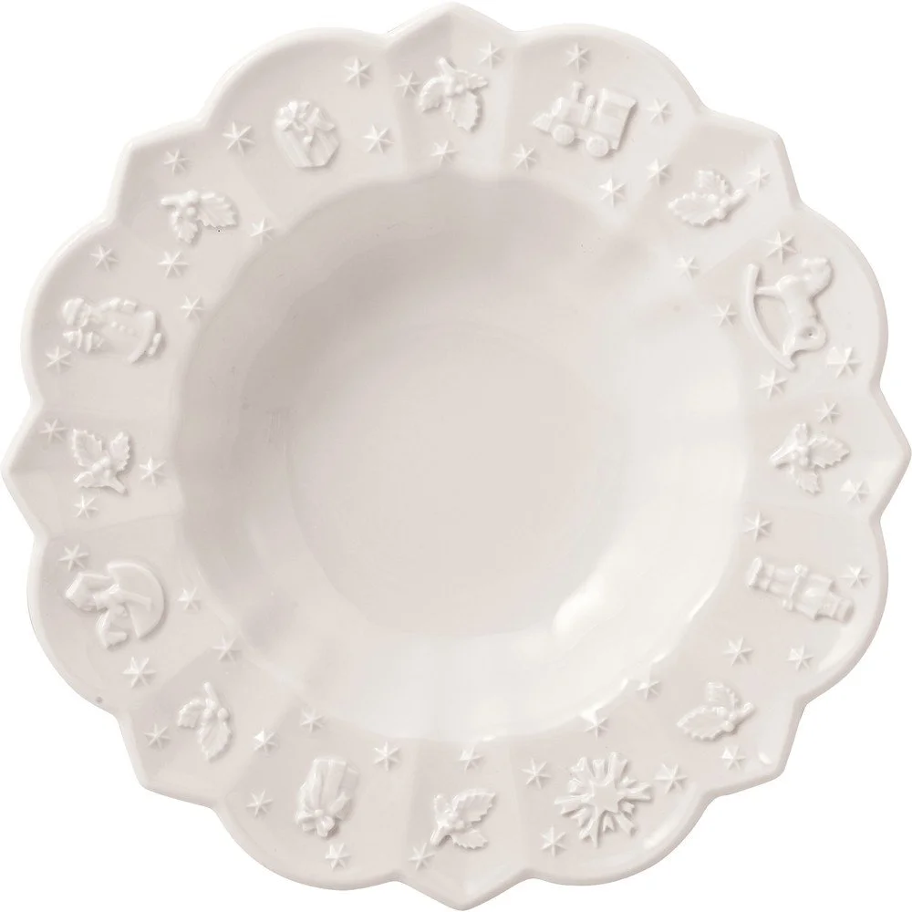 Bílý hluboký porcelánový vánoční talíř Toy's Delight Villeroy&Boch, ø 23,5 cm v:1380031