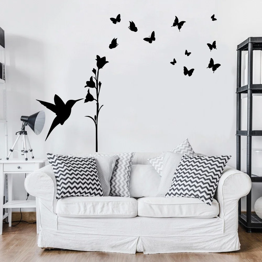 Černá samolepka Ambiance Hummingbird v:984322