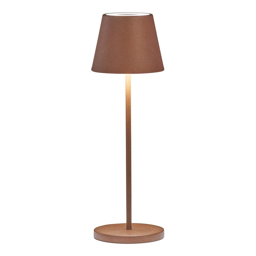 Hnědá LED stolní lampa s kovovým stínidlem Cosenza – Fischer & Honsel v:1651416