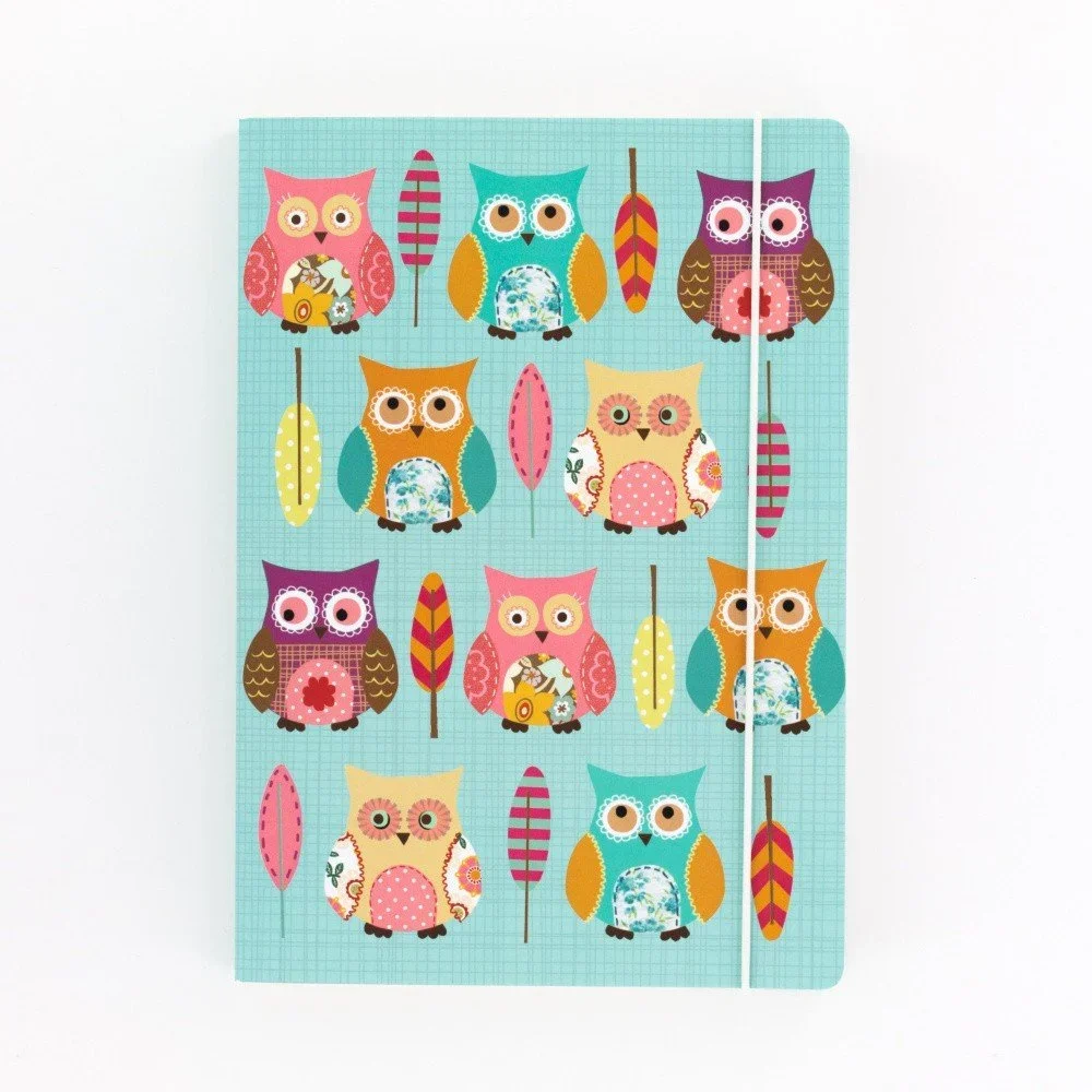 Tyrkysový zápisník A5 GO Stationery Owls v:1018234