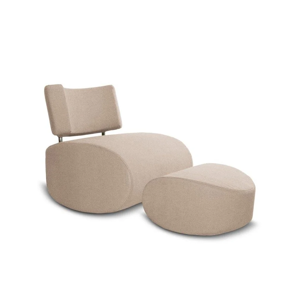 Béžové houpací křeslo s podnožkou Softline Apollo v:1373115