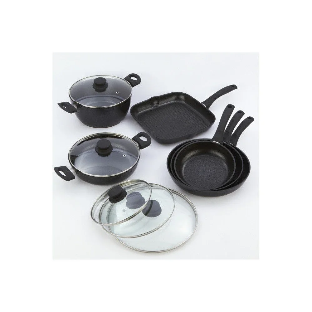 10dílný set nádobí s černou rukojetí Bisetti Black Diamond v:756642 10dílný set nádobí s černou rukojetí Bisetti Black Diamond v:756642