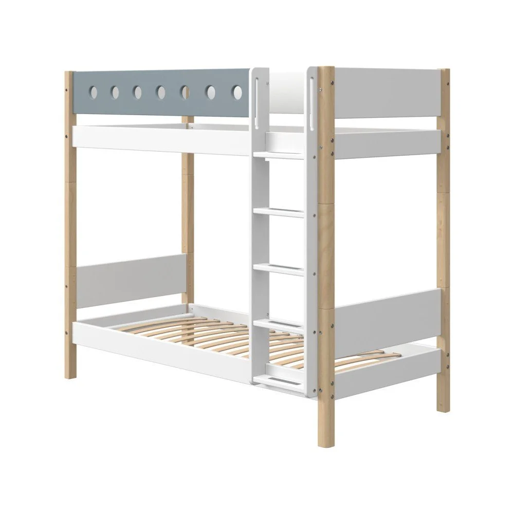 Modro-bílá dětská palanda s nohami z březového dřeva Flexa White, výška 183,5 cm v:1300850