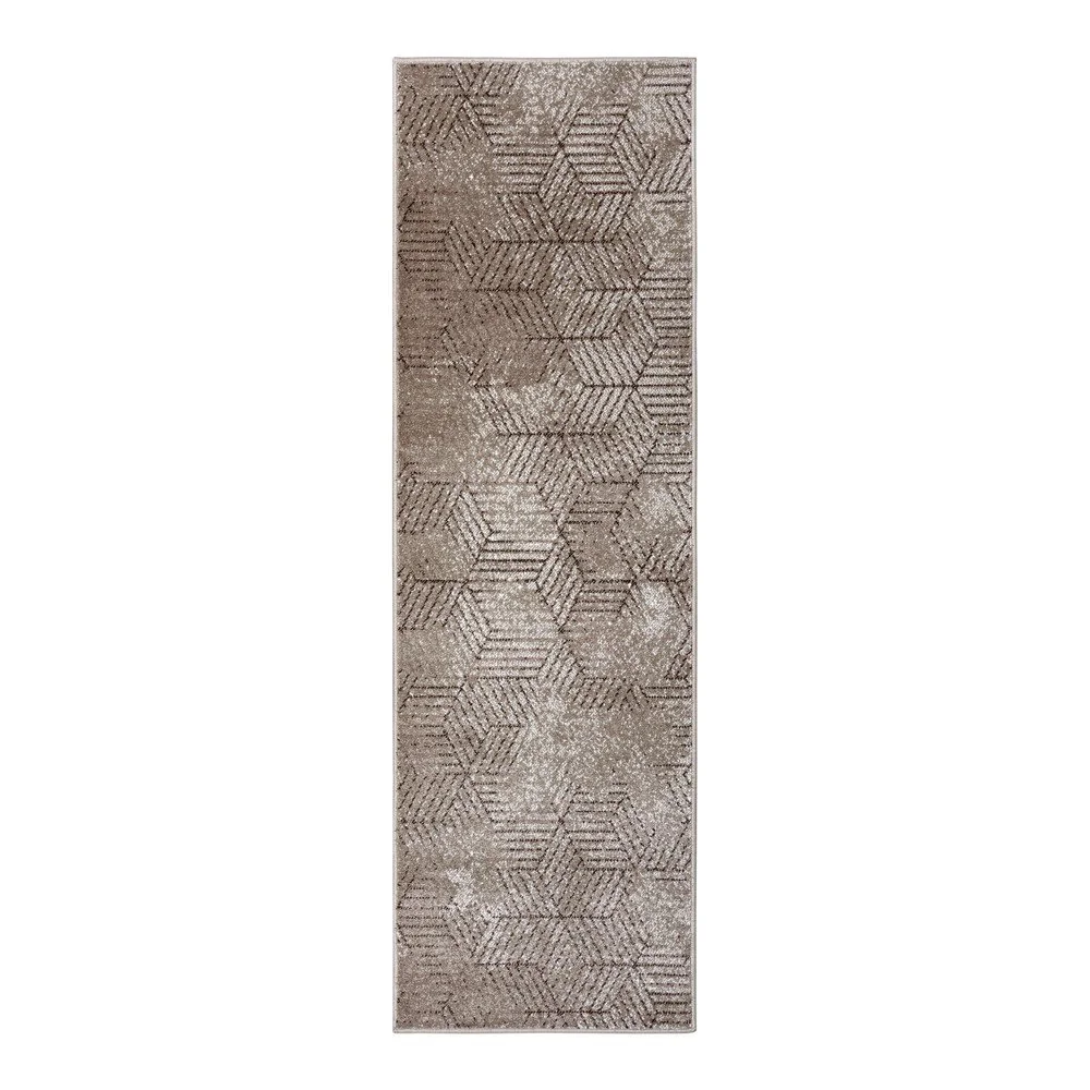 Hnědý běhoun Hanse Home Lux Polygon, 70 x 400 cm v:1432825