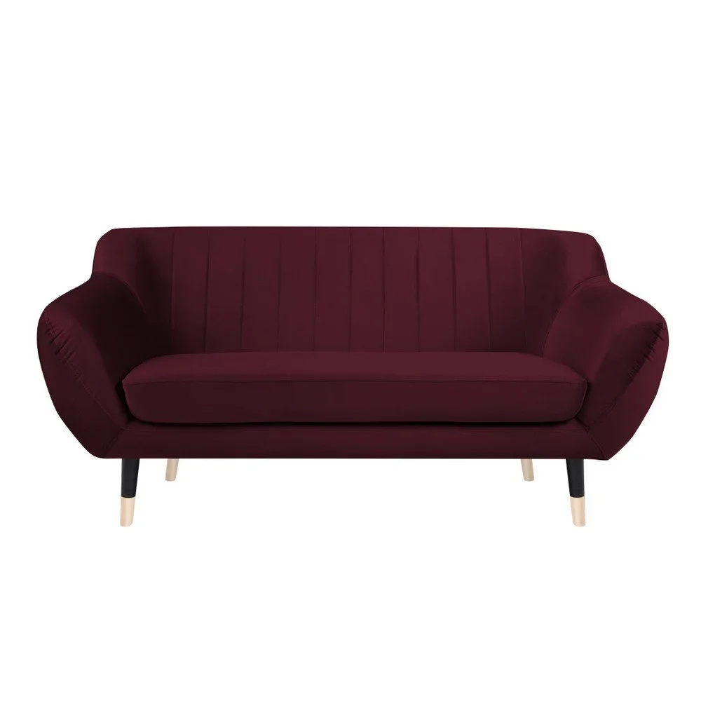 Vínově červená pohovka s černými nohami Mazzini Sofas Benito, 158 cm v:983764
