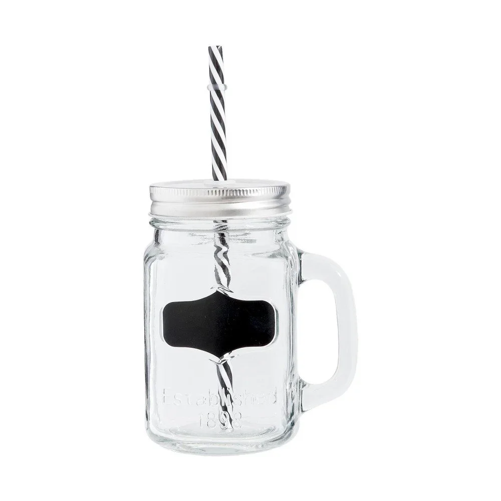 Sklenice s brčkem Clayre & Eef, 400 ml v:763008