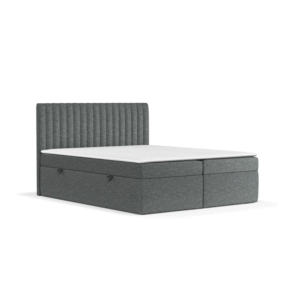 Tmavě šedá boxspring postel s úložným prostorem 140x200 cm Spencer – Maison de Rêve v:1662544