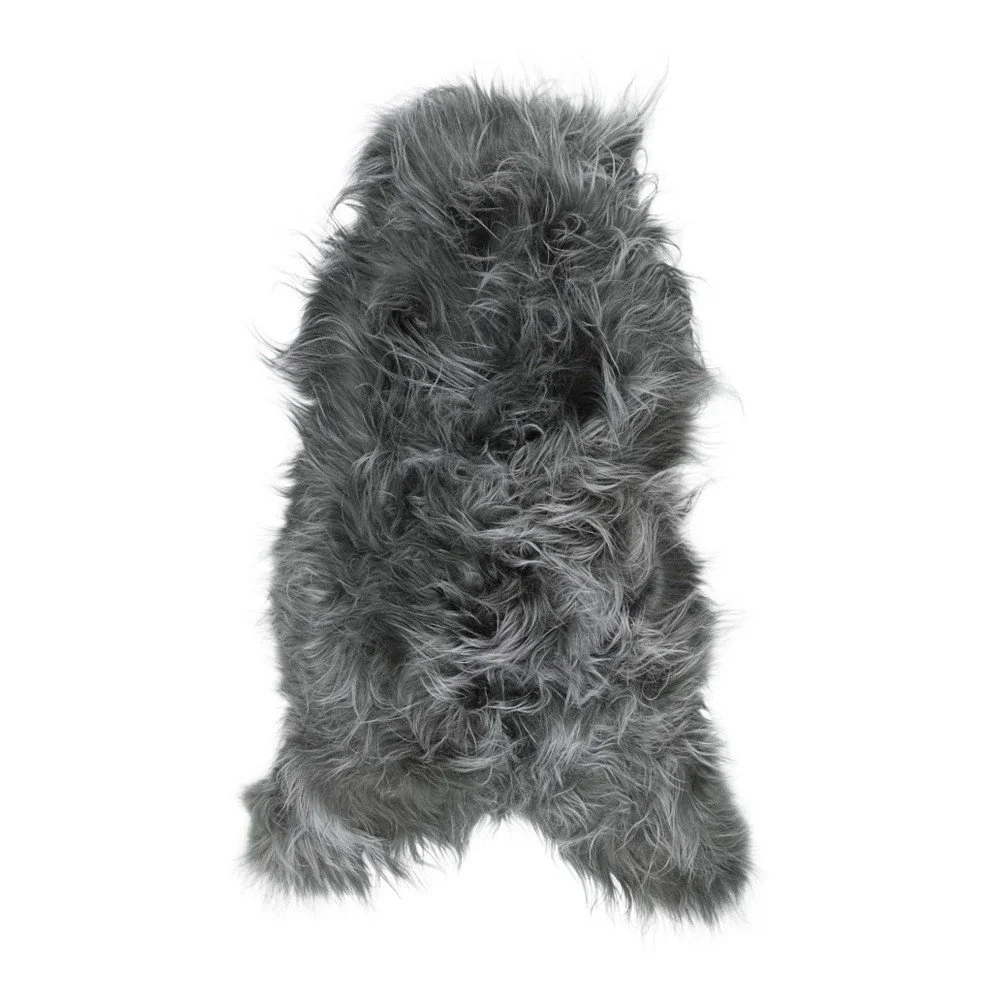Tmavě šedá ovčí kožešina s dlouhým chlupem Arctic Fur Ptelja, 100 x 55 cm v:957910
