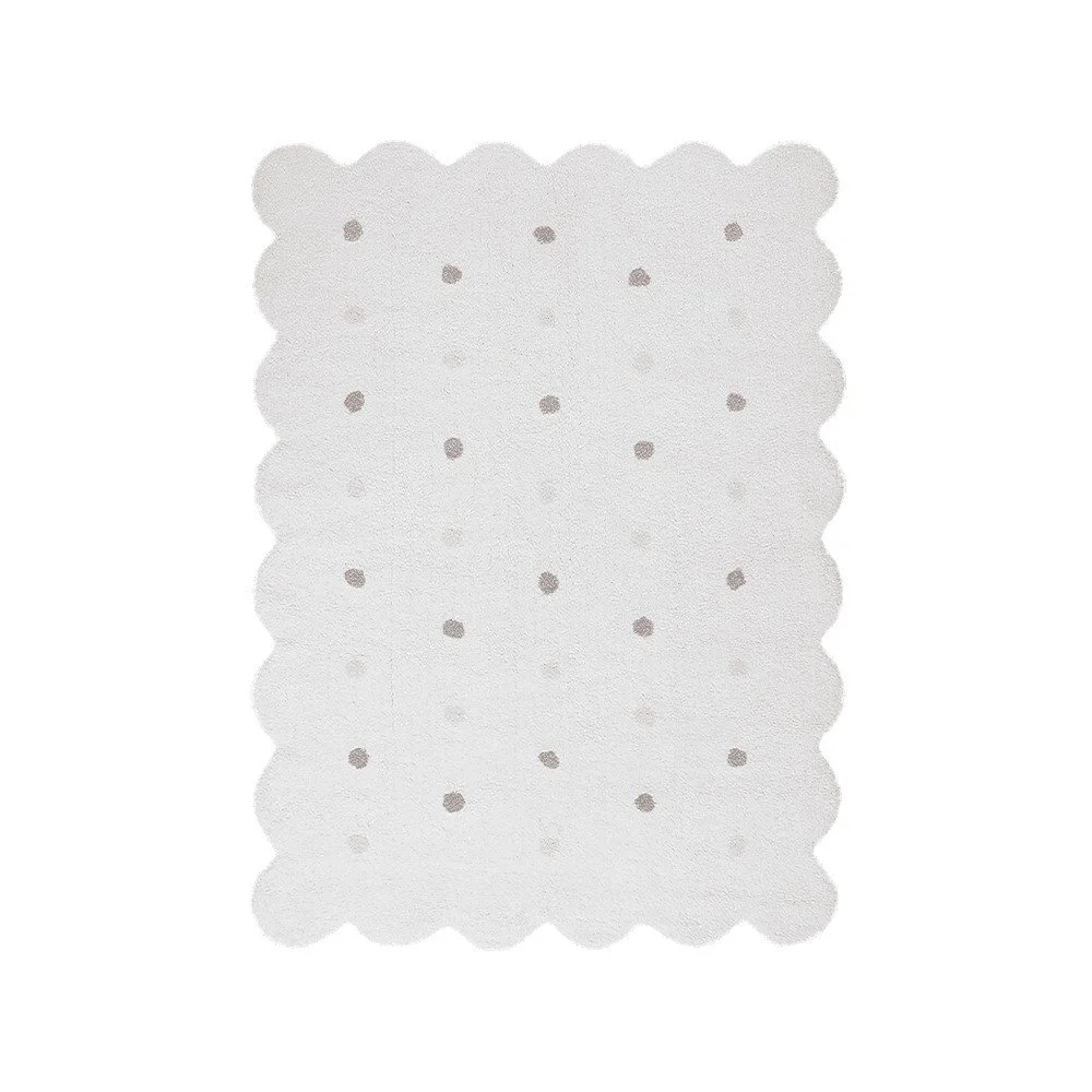 Bílý pratelný ručně tkaný bavlněný dětský koberec 120x160 cm Biscuit White – Lorena Canals v:1714878