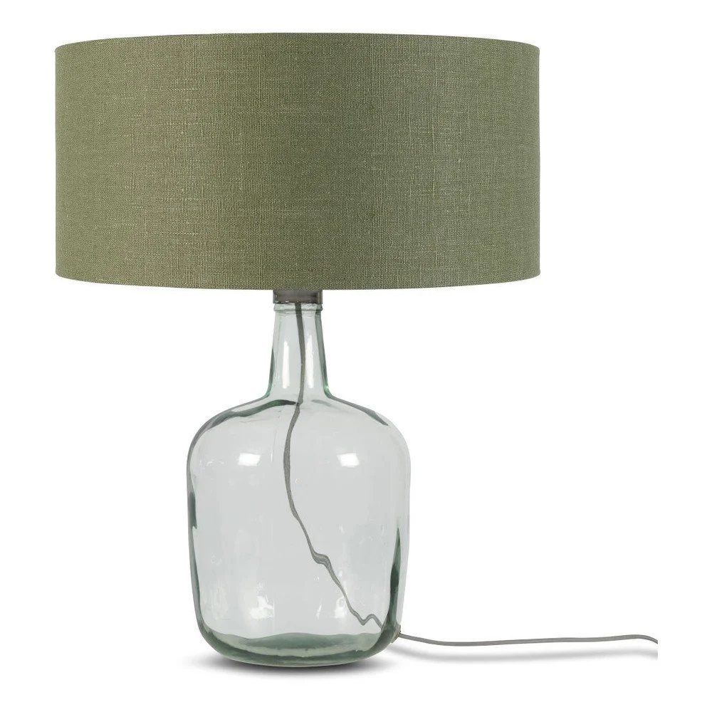 Stolní lampa s tmavě zeleným stínidlem a konstrukcí z recyklovaného skla Good&Mojo Murano, ⌀ 47 cm v:1262570
