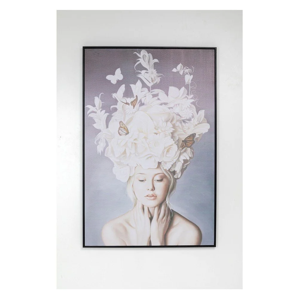 Obraz v rámu Kare Design Lady White Flowers, 80 x 120 cm v:1320948