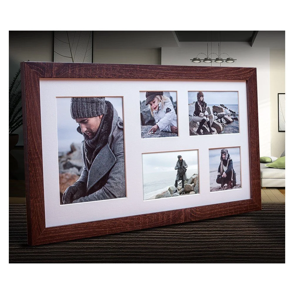 Tmavě hnědý rámeček na 5 fotografií Styler Narvik, 51 x 27 cm v:1195784