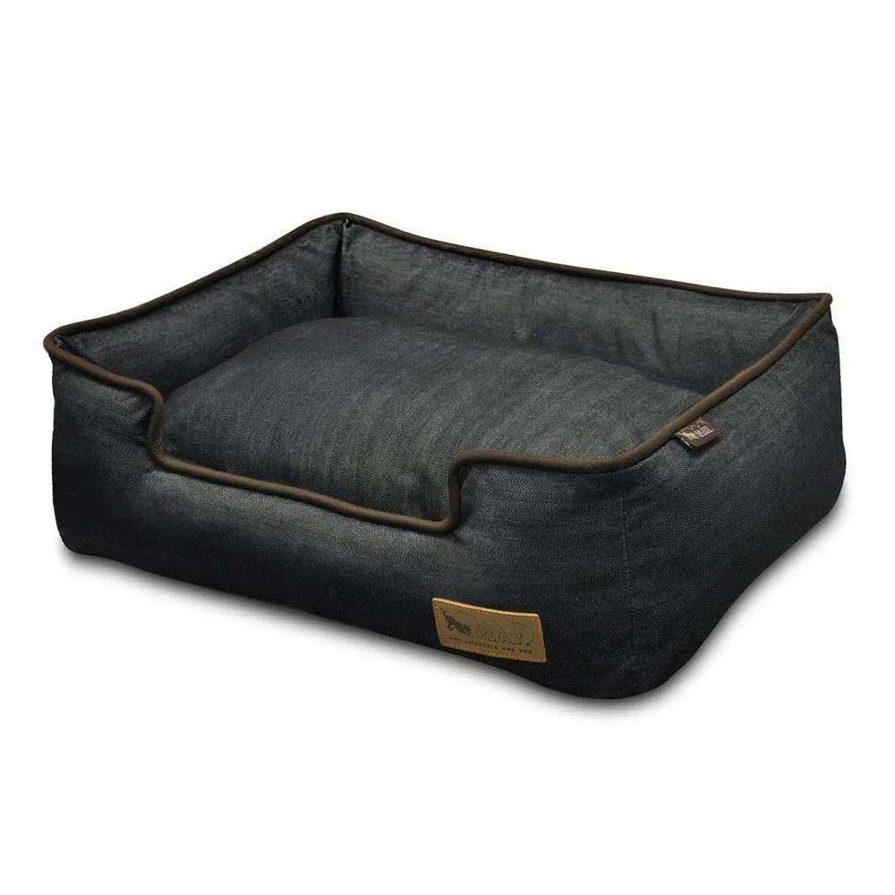 Tmavě modrý pelíšek pro psa 60x50 cm Lounge Bed Denim Medieval Blue / Dark Chocolate S – P.L.A.Y. v:1717116