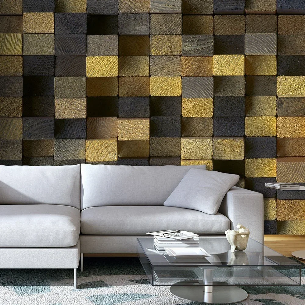 Velkoformátová tapeta Artgeist Wooden Cubes, 245 x 350 cm v:1070984