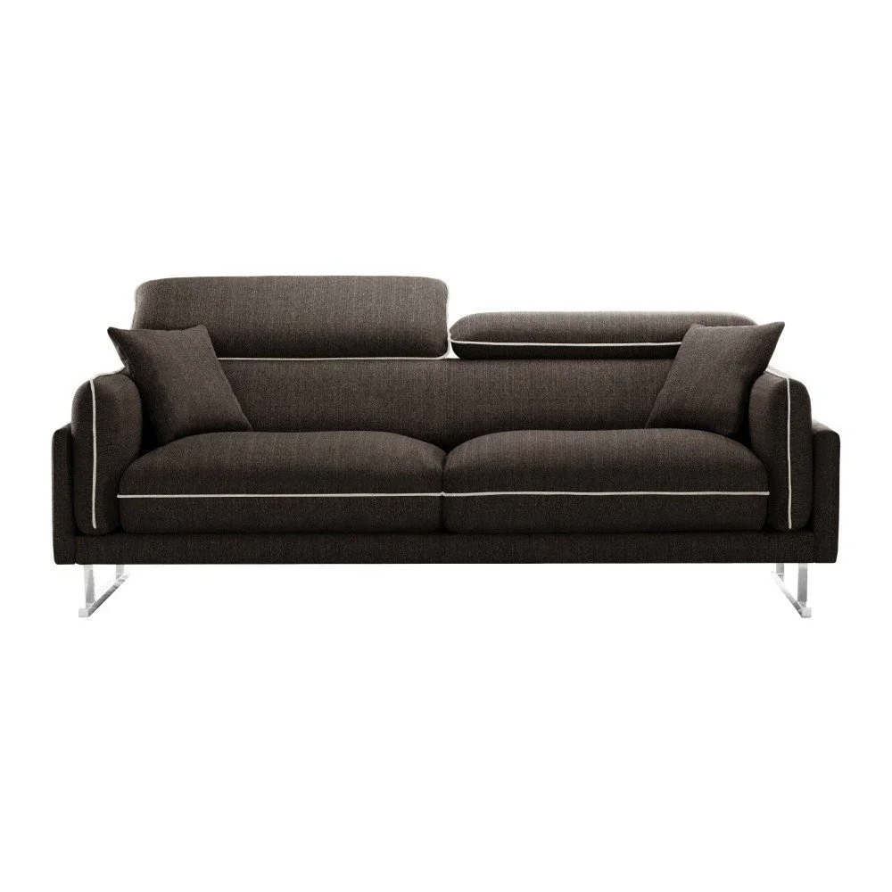 Hnědá třímístná pohovka s krémově bílým lemováním L'Officiel Interiors Gigi v:1122462