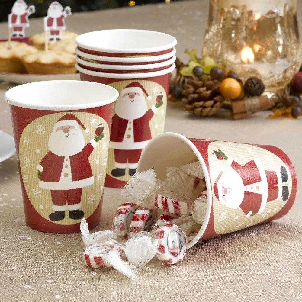Sada 8 papírových kelímků Neviti Let It Snow Father Christmas, 200 ml v:916054
