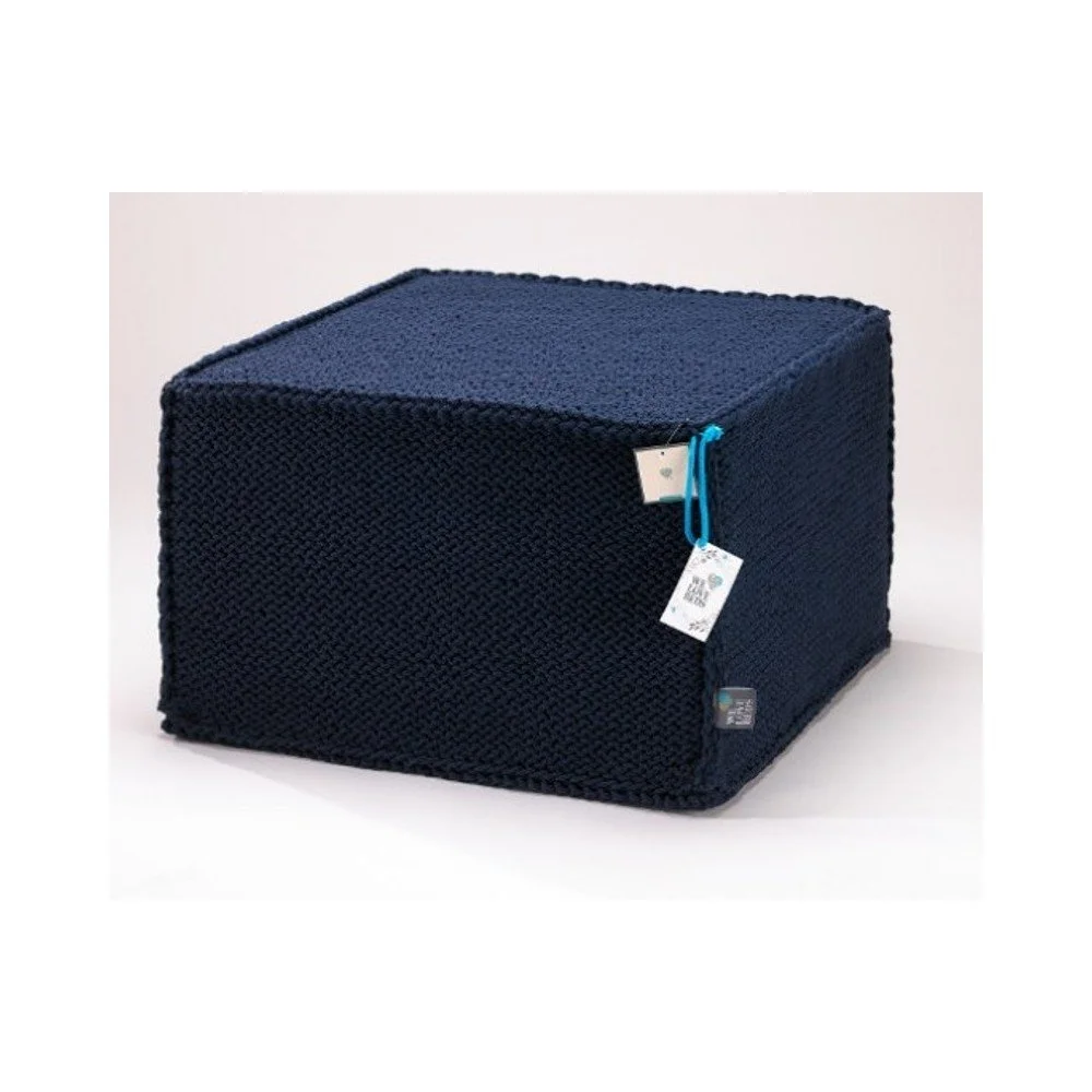 Tmavě modrý puf WeLoveBeds Comfortable Flat L v:1157418