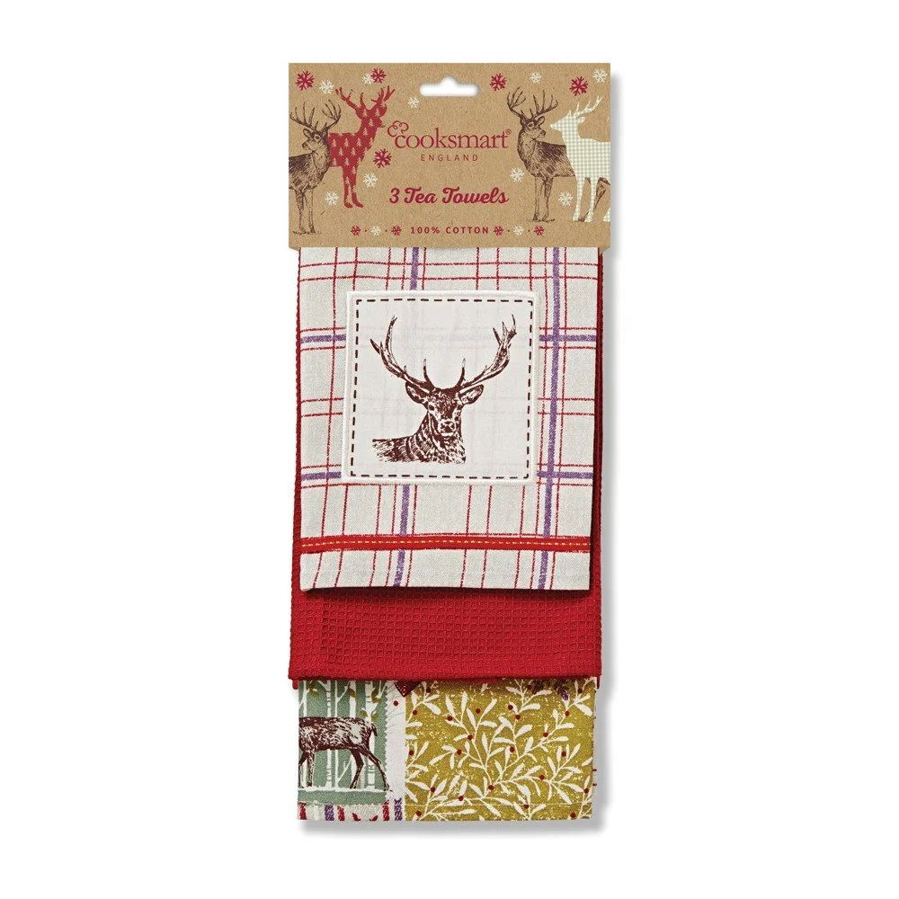 Utěrky Cooksmart England Winter Stag, 3ks v:716990