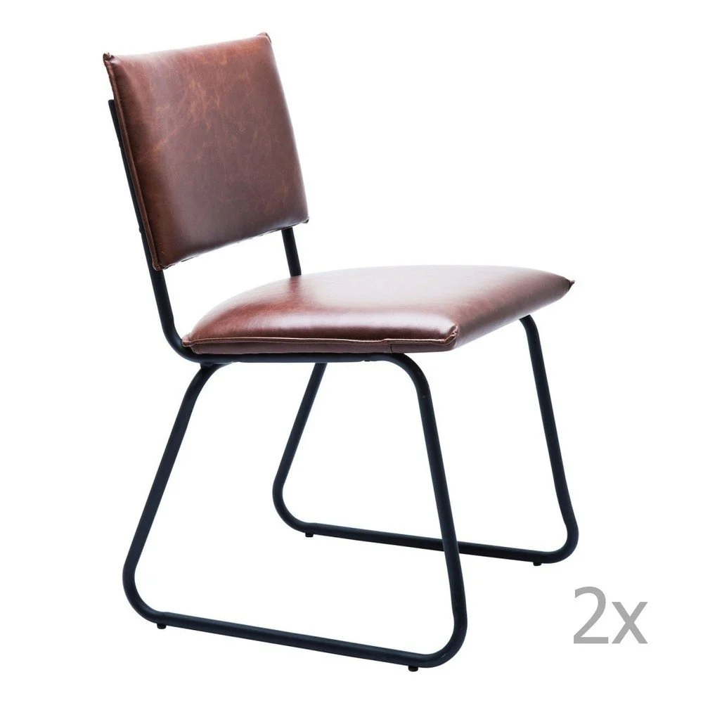 Sada 2 hnědých jídelních židlí Kare Design Duran v:968960