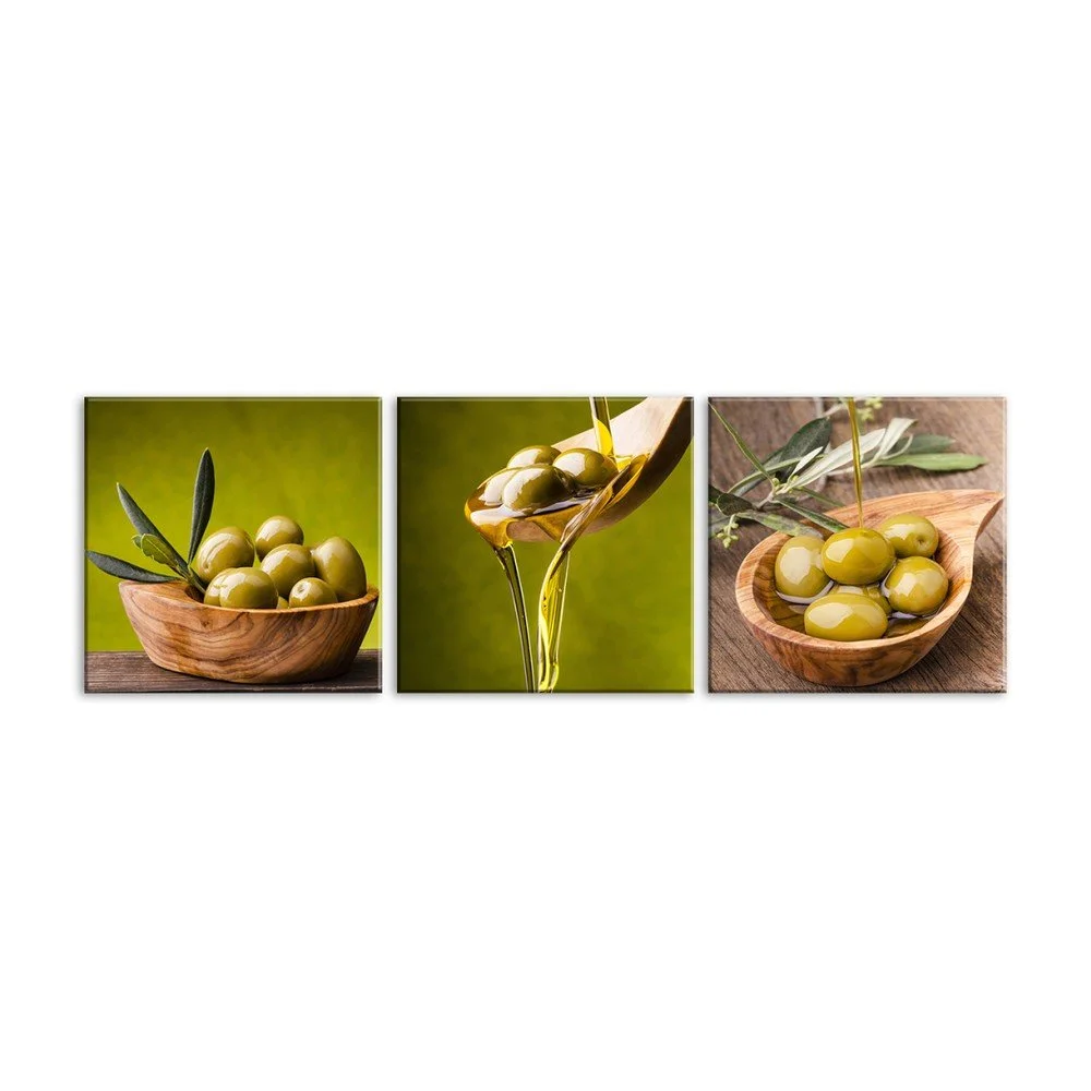 Sada 3 obrazů Styler Glasspik Set Olives v:1175838