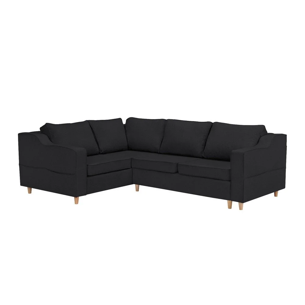 Tmavě šedá rozkládací čtyřmístná pohovka Mazzini Sofas Jonquille, levý roh v:1226808