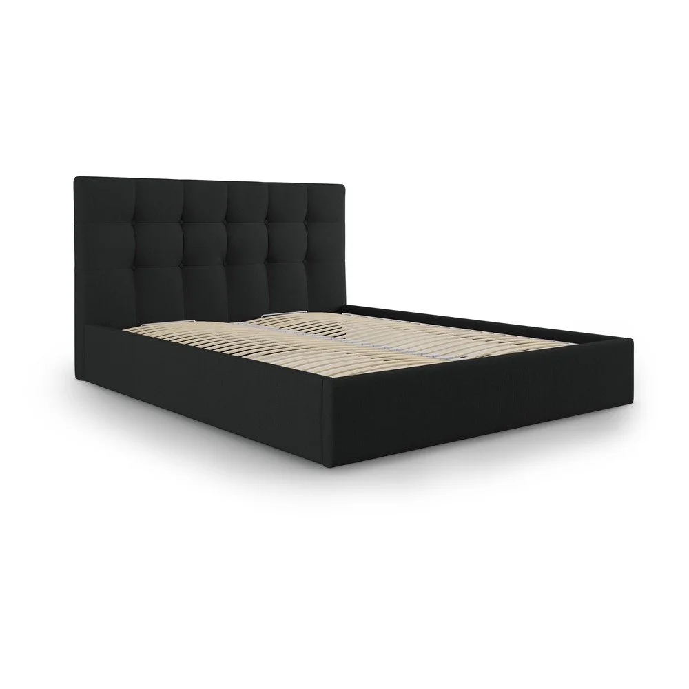 Černá dvoulůžková postel Mazzini Beds Nerin, 140 x 200 cm v:1421021
