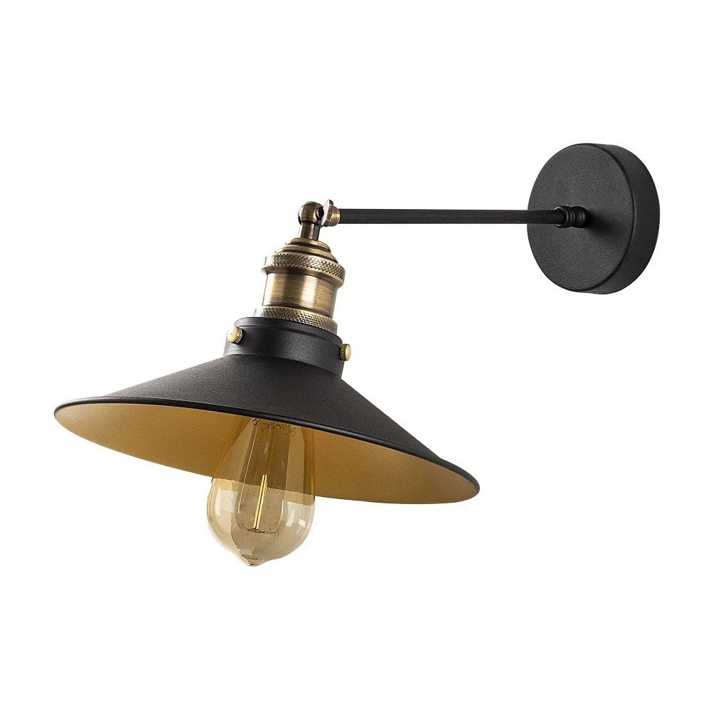 Černé kovové nástěnné svítidlo Opviq lights Korina v:1301120
