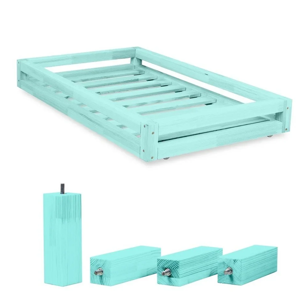 Set modré zásuvky pod postel a 4 prodloužených nohou Benlemi, pro postel 90 x 160 cm v:1118328