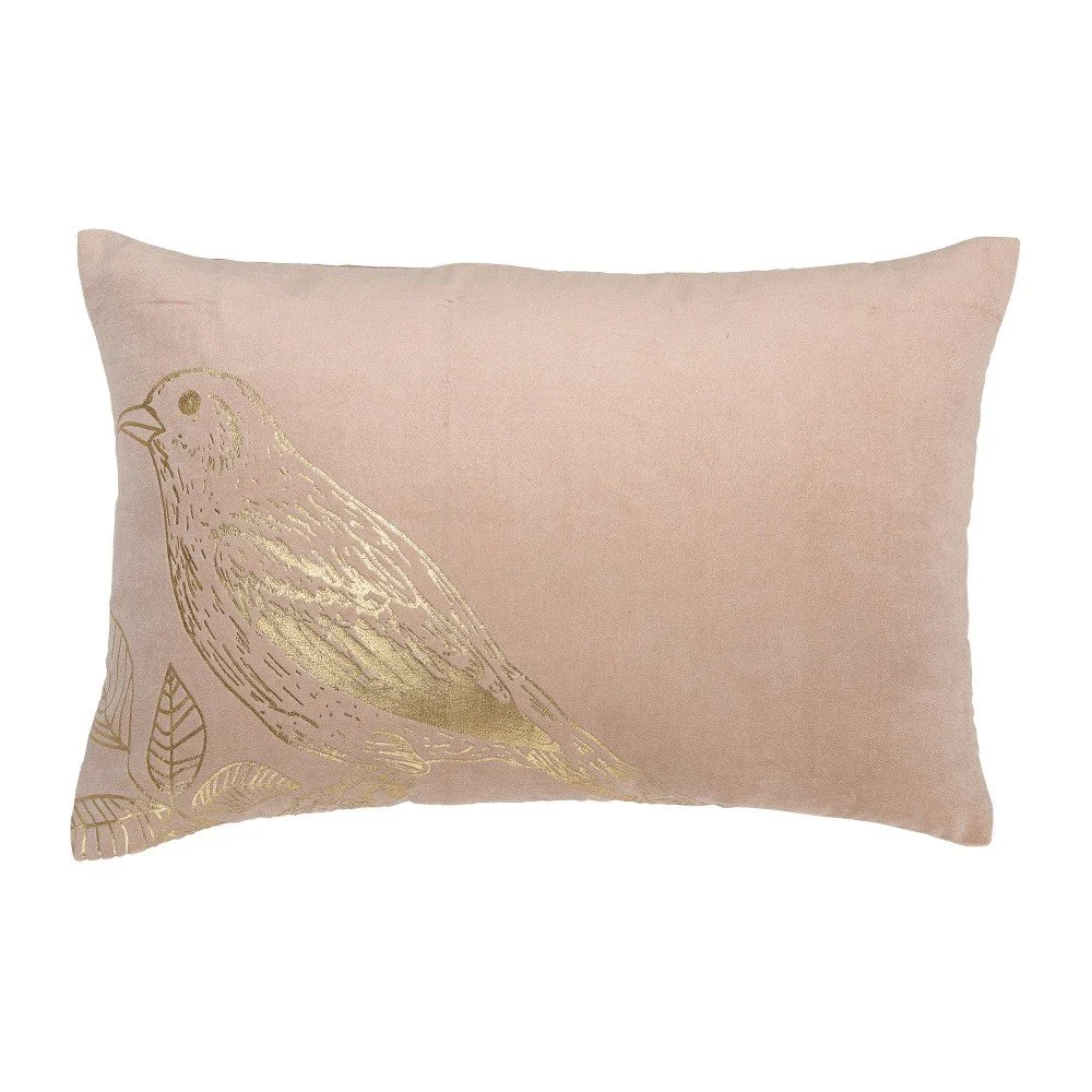 Růžový bavlněný polštář Bloomingville Birdie, 45 x 60 cm v:1220858