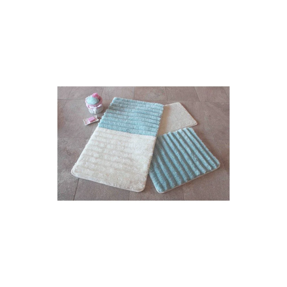 Sada 3 modro-bílých předložek do koupelny Confetti Bathmats v:949068